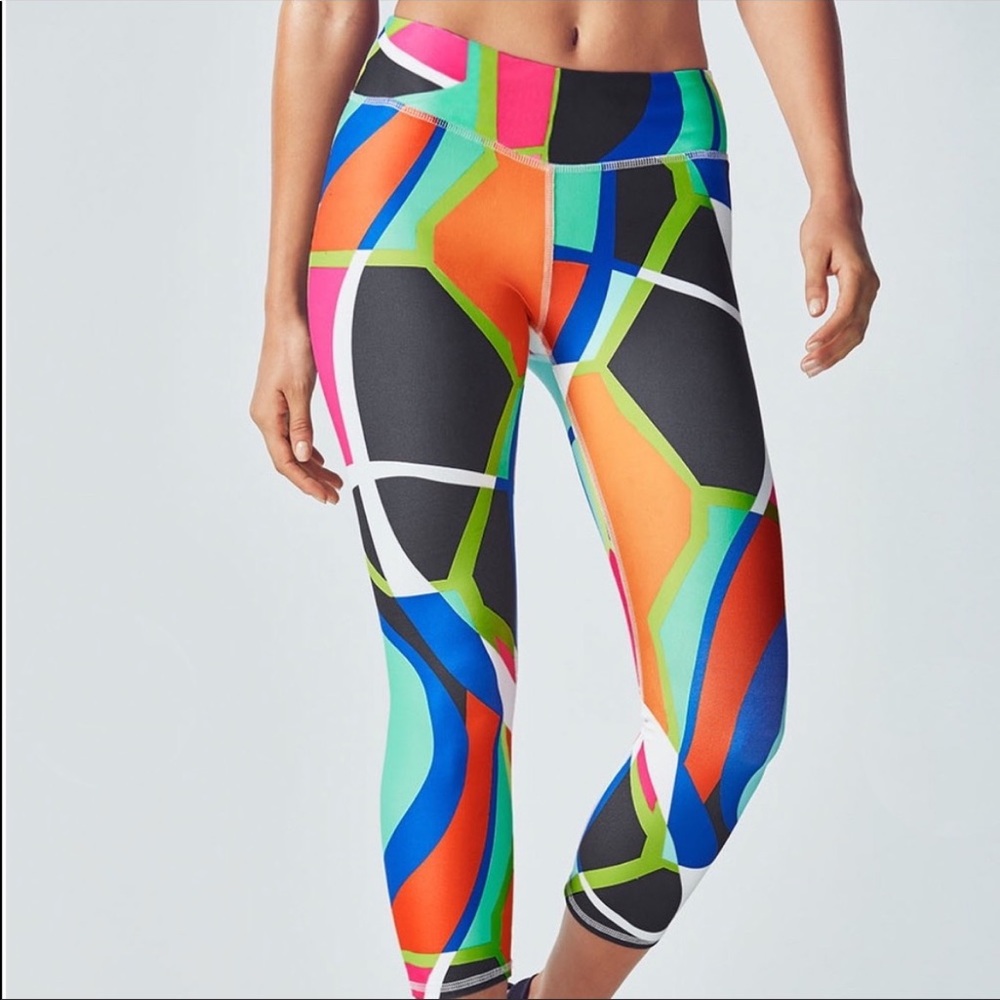 Fabletics Salar Geometric Cropped Leggings Multicolor Size Medium